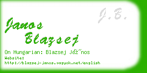 janos blazsej business card